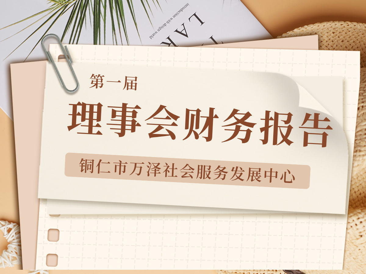 铜仁市万泽社会服务发展中心第一届理事会财务报告